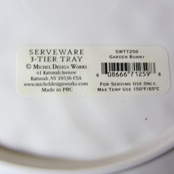 3 tier michel design works garden bunny melamine tray (W5140) - Picture 14 of 15